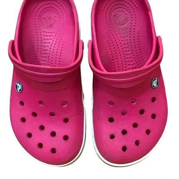 Pink Classic Crocs Clogs Mules Perforated Tops Adjustable Backs Slip On Shoes - Picture 12 of 12